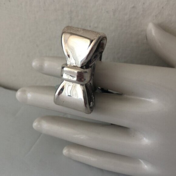 E&L Israel Ring Sterling Silver Electroform Bow  Sz.8 - Picture 5 of 16